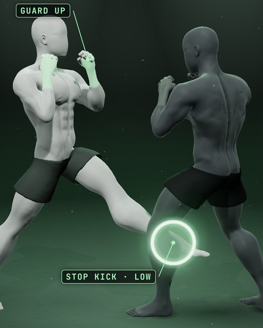 Low stop kick to the thigh
